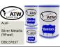 Preview: Audi, Silver Metallic (Wheel), DBC37637: 500ml Lackdose + 500ml Klarlack + 250ml Härter - Set, von ATW Autoteile West.